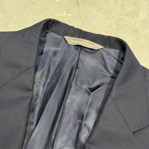 Samuelsohn Blazer Super 130's Wool Sport Coat Mesh Pearl Buttons Blue 44R - Picture 6 of 11